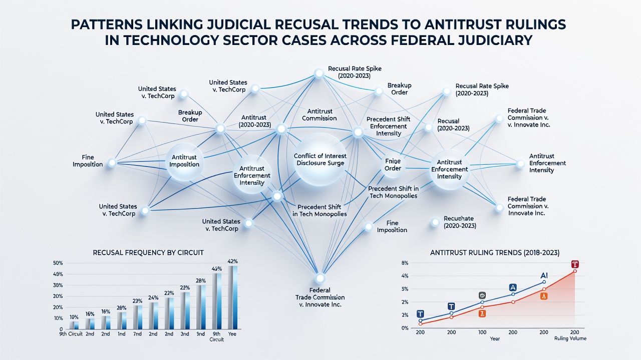Map showing federal district variations in antitrust case reassignments