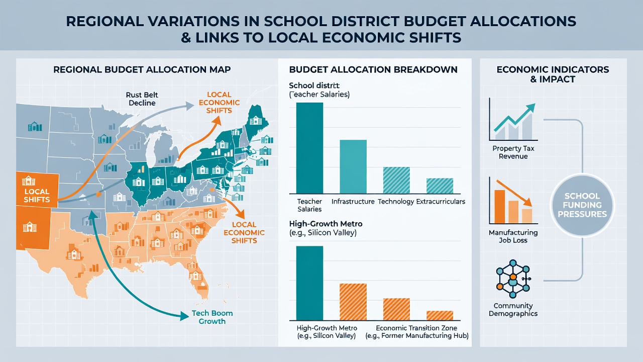 Chart illustrating connections between local economic indicators and school district spending levels